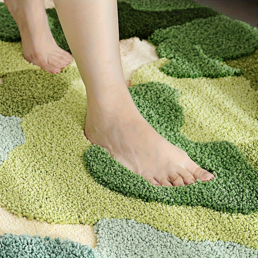 Tapis de bain Velvaflor motif floral | Extra doux et antidérapant | 45x70 cm | 2 cm d'épaisseur