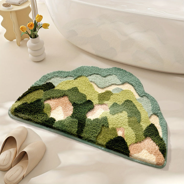 Tapis de bain Velvaflor motif floral | Extra doux et antidérapant | 45x70 cm | 2 cm d'épaisseur