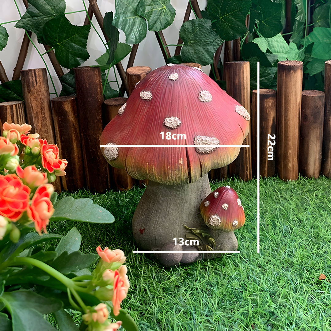 Décoration de jardin en résine Florimari Champignon | Résistant aux intempéries & Fait main | Aspect naturel | Disponible en tailles S–L