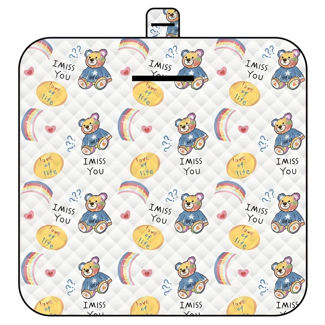 Tapis de jeu pour bébé pliable Wanderlino | Rembourré & Imperméable | Pour l'extérieur & à la maison | Inclus : Sac de transport