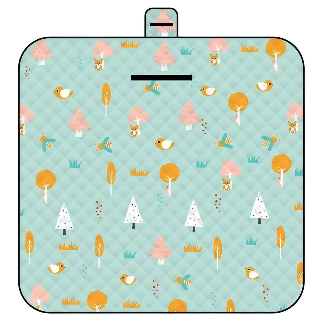 Tapis de jeu pour bébé pliable Wanderlino | Rembourré & Imperméable | Pour l'extérieur & à la maison | Inclus : Sac de transport