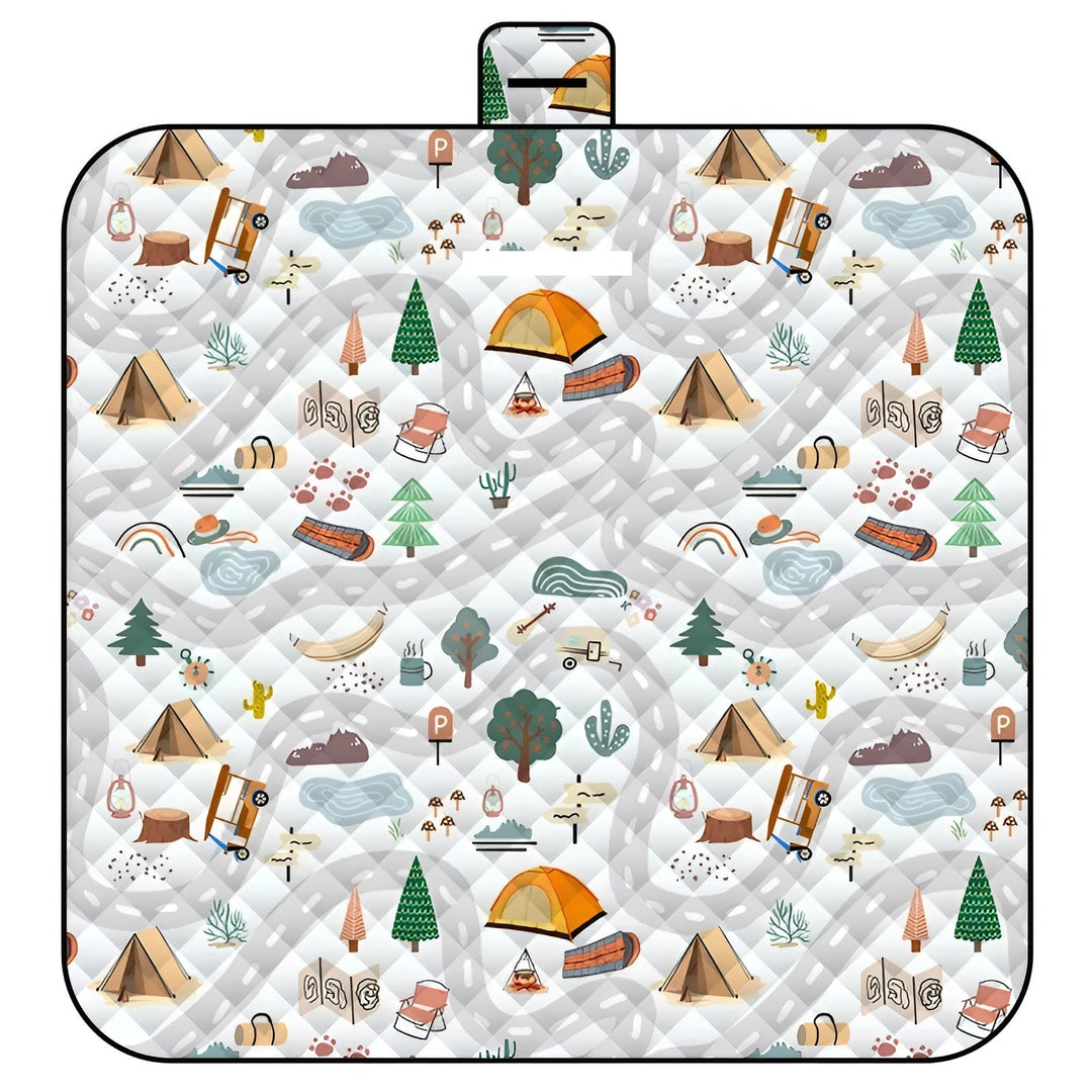 Tapis de jeu pour bébé pliable Wanderlino | Rembourré & Imperméable | Pour l'extérieur & à la maison | Inclus : Sac de transport