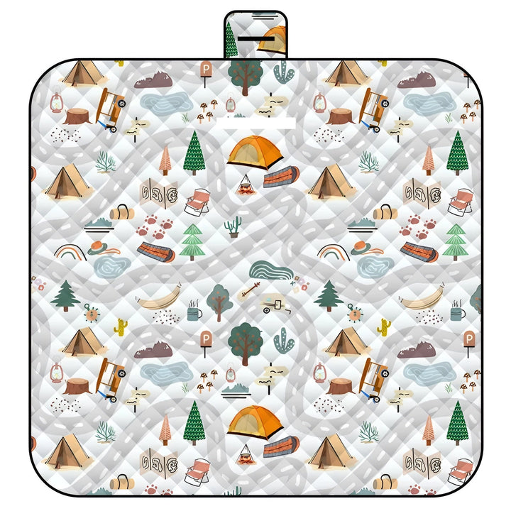 Tapis de jeu pour bébé pliable Wanderlino | Rembourré & Imperméable | Pour l'extérieur & à la maison | Inclus : Sac de transport
