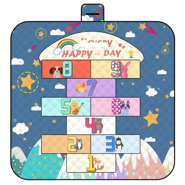 Tapis de jeu pour bébé pliable Wanderlino | Rembourré & Imperméable | Pour l'extérieur & à la maison | Inclus : Sac de transport