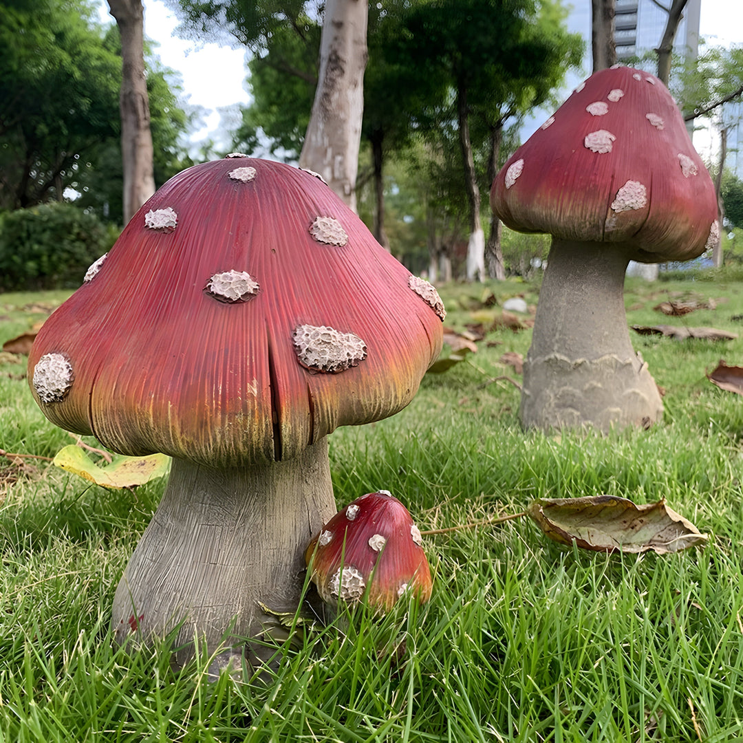 Décoration de jardin en résine Florimari Champignon | Résistant aux intempéries & Fait main | Aspect naturel | Disponible en tailles S–L