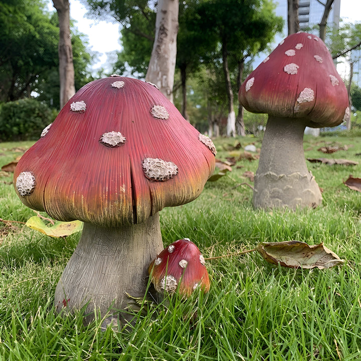 Décoration de jardin en résine Florimari Champignon | Résistant aux intempéries & Fait main | Aspect naturel | Disponible en tailles S–L