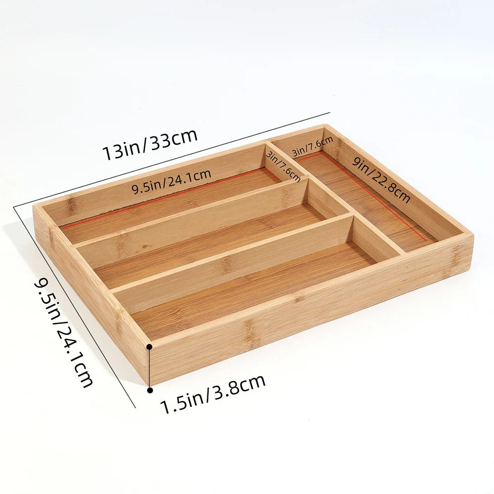 ModernEdge - Boîte à couverts en bambou pour tiroir