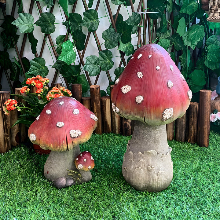 Décoration de jardin en résine Florimari Champignon | Résistant aux intempéries & Fait main | Aspect naturel | Disponible en tailles S–L