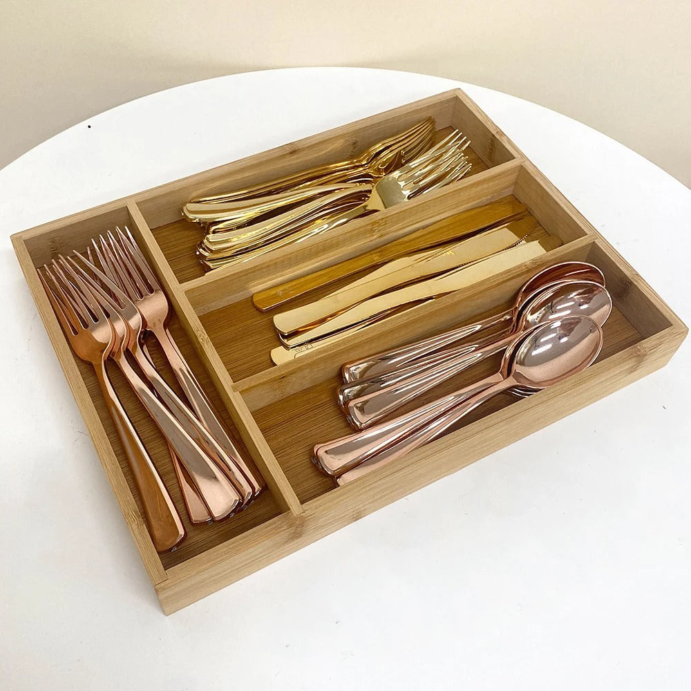 ModernEdge - Boîte à couverts en bambou pour tiroir