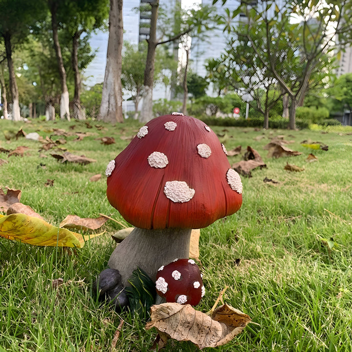 Décoration de jardin en résine Florimari Champignon | Résistant aux intempéries & Fait main | Aspect naturel | Disponible en tailles S–L
