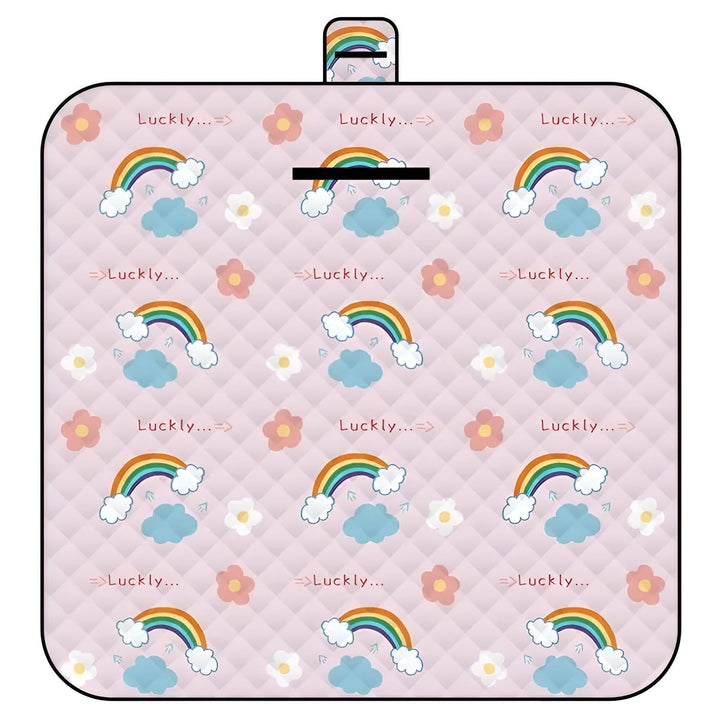Tapis de jeu pour bébé pliable Wanderlino | Rembourré & Imperméable | Pour l'extérieur & à la maison | Inclus : Sac de transport