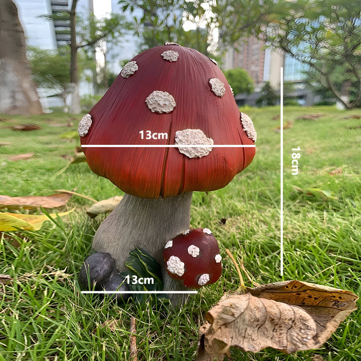 Décoration de jardin en résine Florimari Champignon | Résistant aux intempéries & Fait main | Aspect naturel | Disponible en tailles S–L