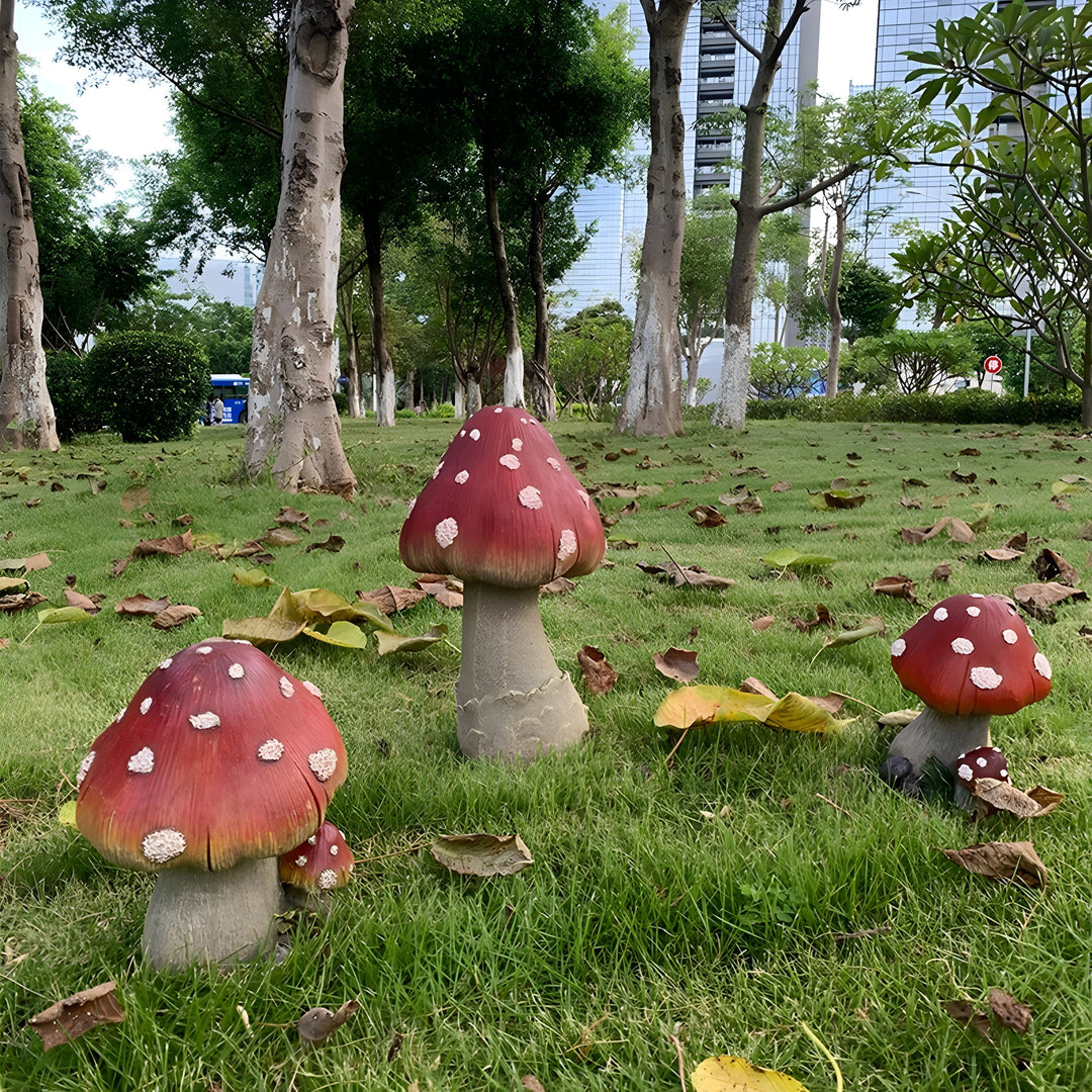 Décoration de jardin en résine Florimari Champignon | Résistant aux intempéries & Fait main | Aspect naturel | Disponible en tailles S–L