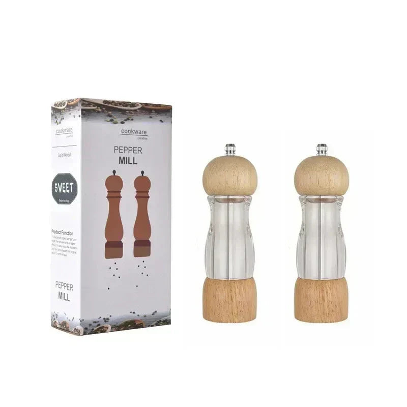 Set de moulins à sel et à poivre Gewurzia | Mécanisme en céramique | Hauteur 16,5 cm | Design en bois naturel