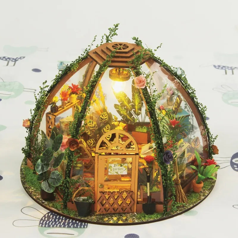 Maison Miniature - Maison Fleurie Ciel Étoilé