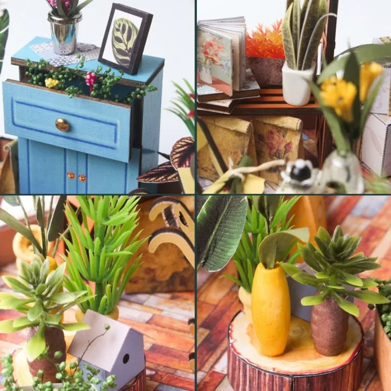 Maison Miniature - Maison Fleurie Ciel Étoilé