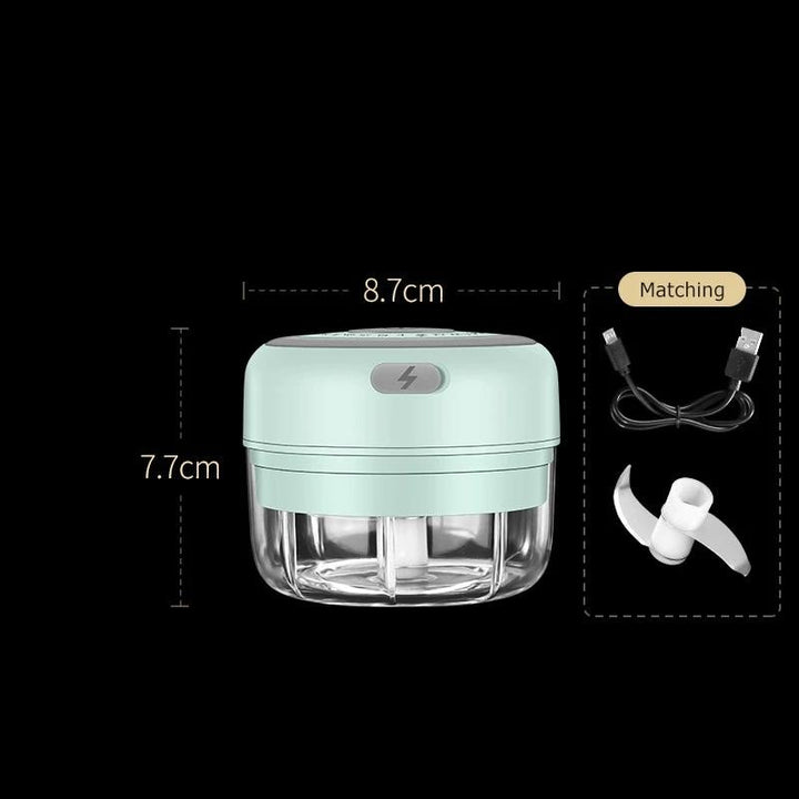 ZerkliX Mini-Hachoir Électrique | Compact & Rechargeable | Sans BPA & Lames en Acier Inoxydable | 150 ml