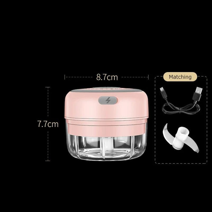 ZerkliX Mini-Hachoir Électrique | Compact & Rechargeable | Sans BPA & Lames en Acier Inoxydable | 150 ml