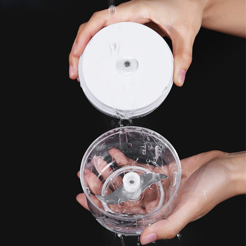 ZerkliX Mini-Hachoir Électrique | Compact & Rechargeable | Sans BPA & Lames en Acier Inoxydable | 150 ml