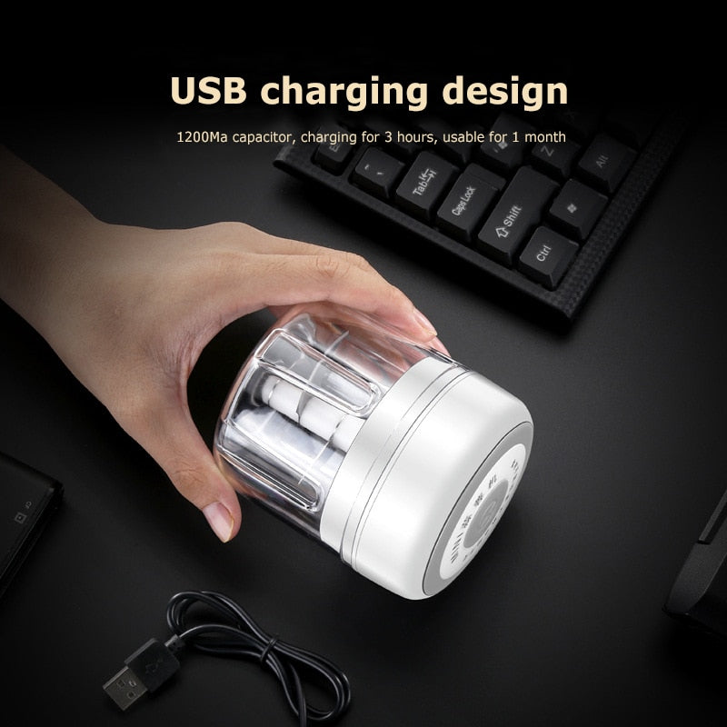ZerkliX Mini-Hachoir Électrique | Compact & Rechargeable | Sans BPA & Lames en Acier Inoxydable | 150 ml