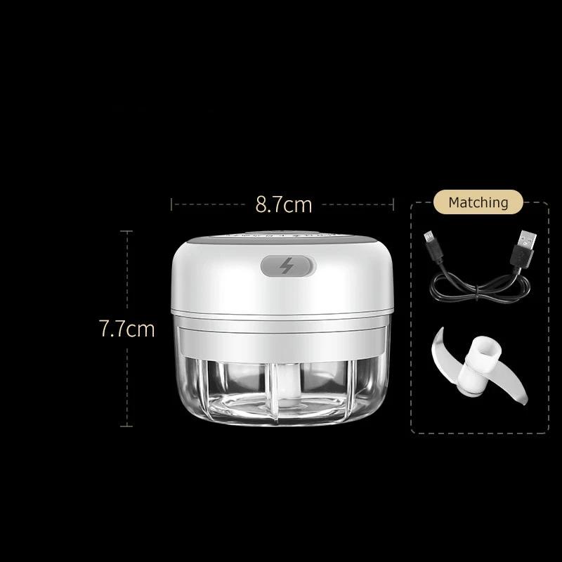 ZerkliX Mini-Hachoir Électrique | Compact & Rechargeable | Sans BPA & Lames en Acier Inoxydable | 150 ml