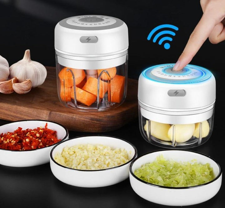 ZerkliX Mini-Hachoir Électrique | Compact & Rechargeable | Sans BPA & Lames en Acier Inoxydable | 150 ml