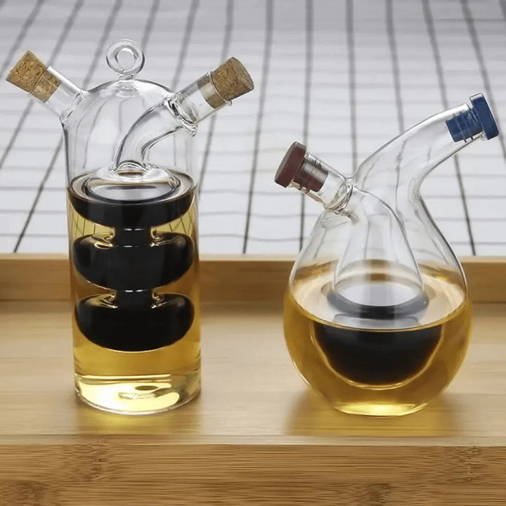 DuoGusto | Distributeur d'huile et de vinaigre | Verre | Anti-goutte & Économiseur d'espace