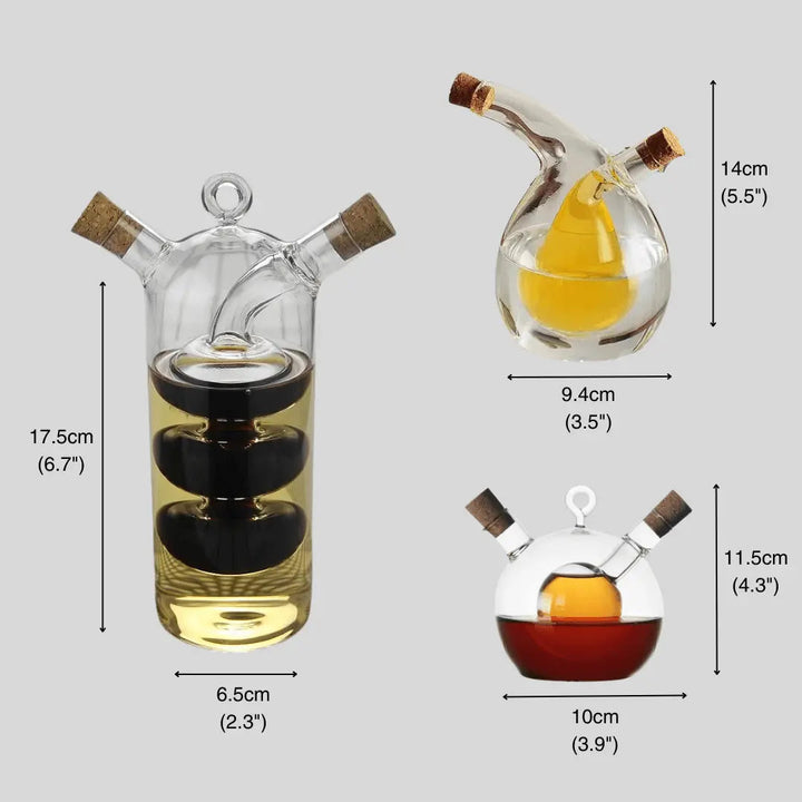 DuoGusto | Distributeur d'huile et de vinaigre | Verre | Anti-goutte & Économiseur d'espace