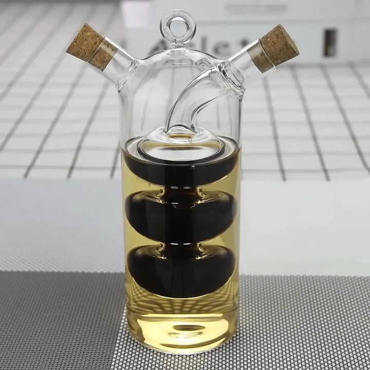 DuoGusto | Distributeur d'huile et de vinaigre | Verre | Anti-goutte & Économiseur d'espace