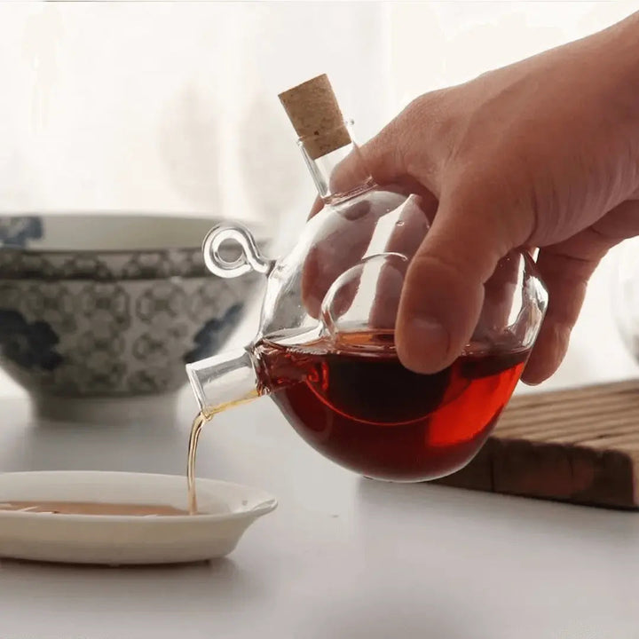 DuoGusto | Distributeur d'huile et de vinaigre | Verre | Anti-goutte & Économiseur d'espace
