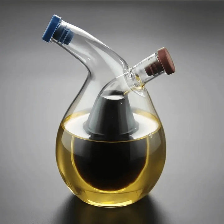 DuoGusto | Distributeur d'huile et de vinaigre | Verre | Anti-goutte & Économiseur d'espace