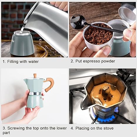Caffesso Perkomio Cafetière à Espresso | Percolateur Classique | Pour la Maison & en Voyage | 150 ml / 300 ml