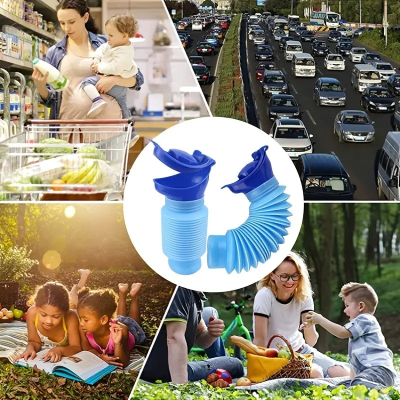 Urinal Mobile FlexRelief | Téléscopique & Pliable | Pour Femmes & Enfants | Capacité de 750 ml