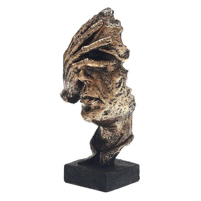 Figurine Deko Silence | Sculpture en Or | Accessoire de décoration abstrait