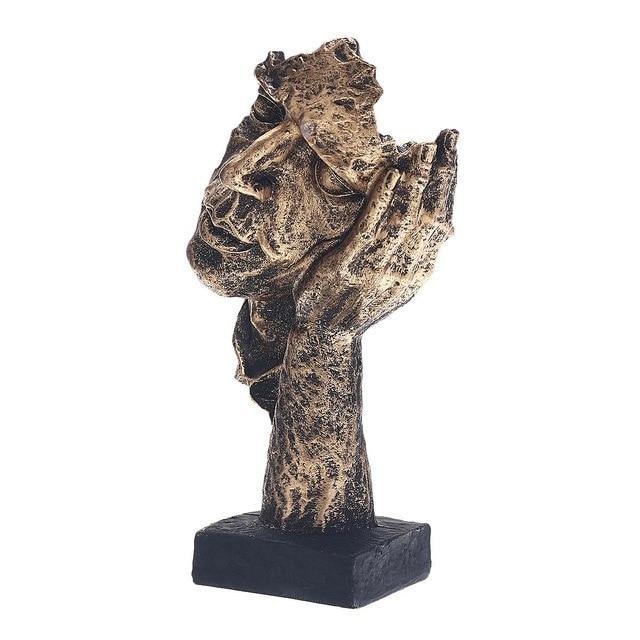 Figurine Deko Silence | Sculpture en Or | Accessoire de décoration abstrait