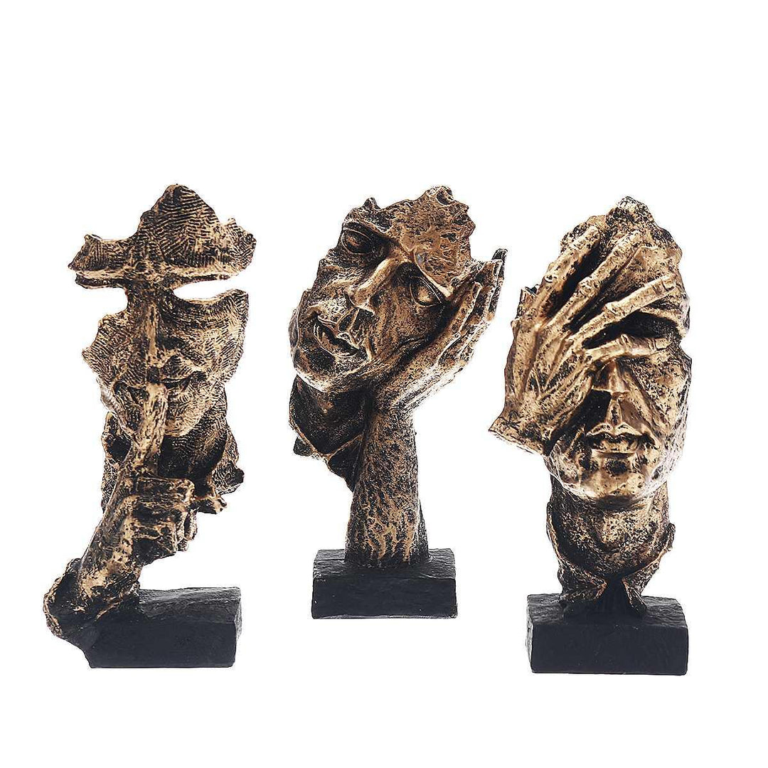 Figurine Deko Silence | Sculpture en Or | Accessoire de décoration abstrait