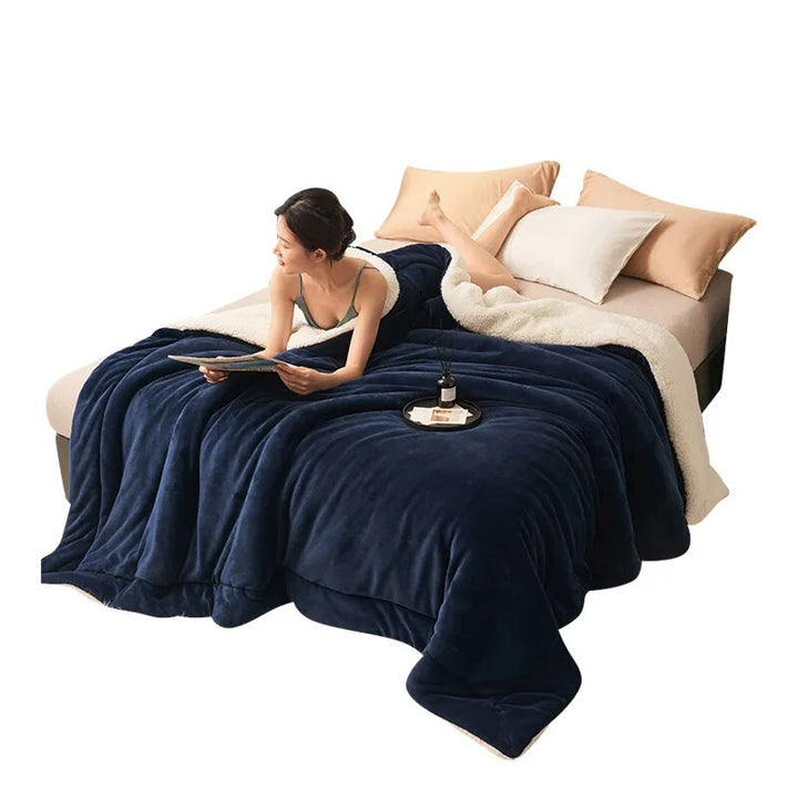 PureCuddle - Couverture en Fleece Coral avec Épaississement