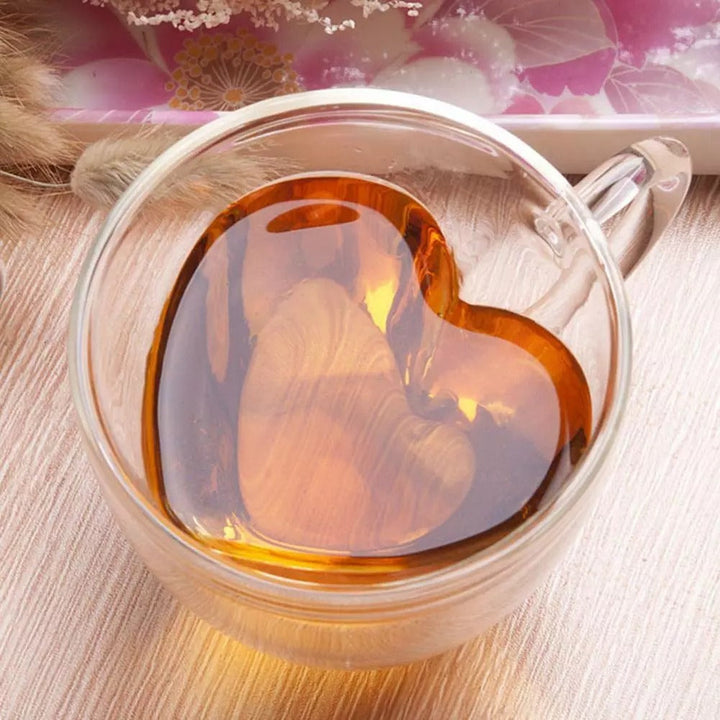 1+1 GRATUIT | AmorGlass - Verre à thé en forme de cœur classique