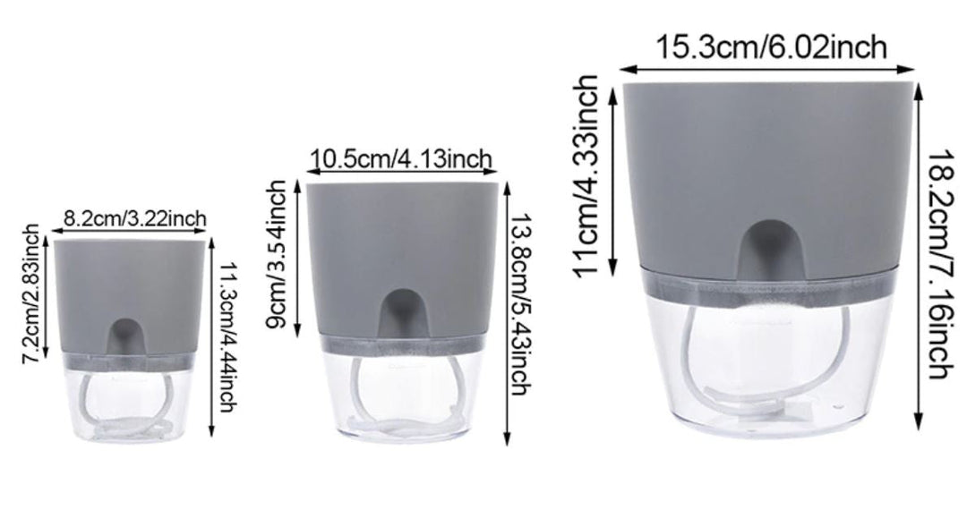 Floriva Pot de Fleurs Auto-Arrosant | Jusqu'à 20 jours sans arrosage | Design moderne avec réservoir d'eau | 3 tailles