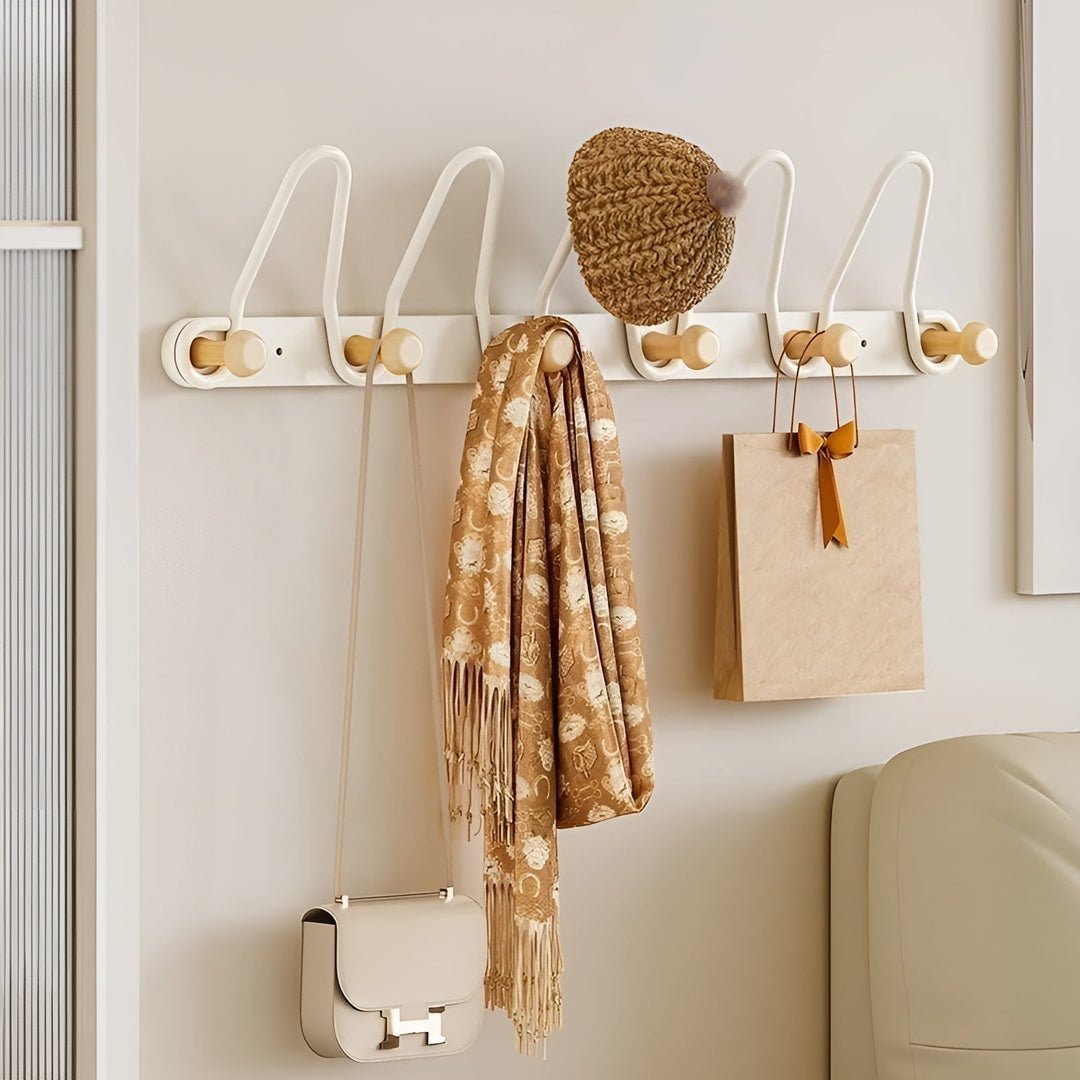 Crochets muraux Doppelreihe OrgaHook | Acier inoxydable | Gain de place & sans perçage | Pour cuisine, salle de bain & portes