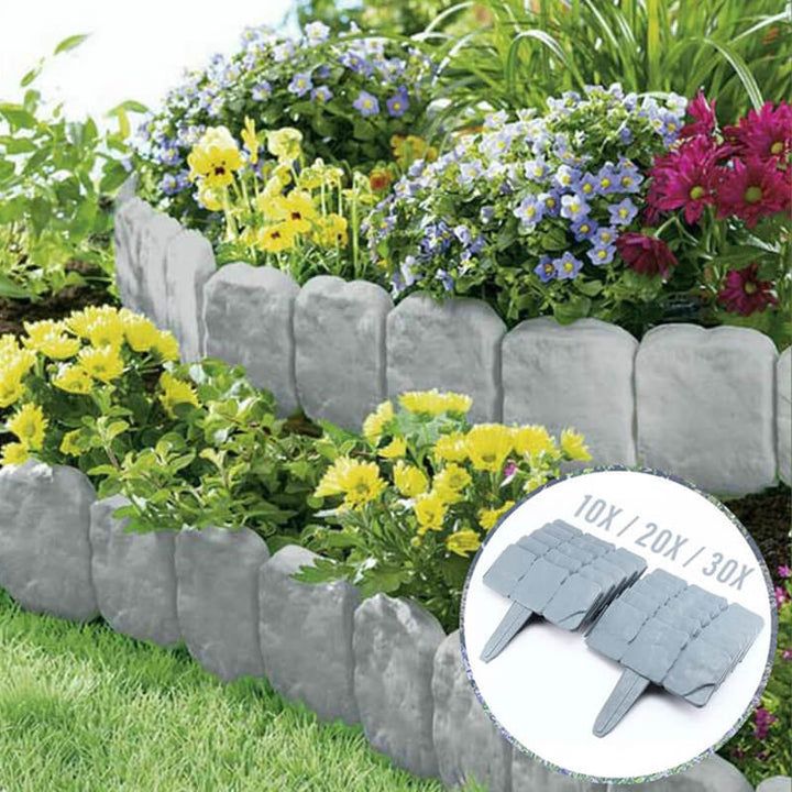 5+5 GRATUIT | StonePath - Clôture de jardin de haute qualité et durable en pierre simulée
