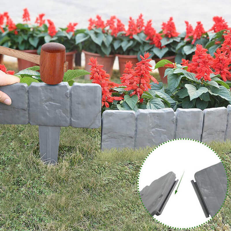 5+5 GRATUIT | StonePath - Clôture de jardin de haute qualité et durable en pierre simulée