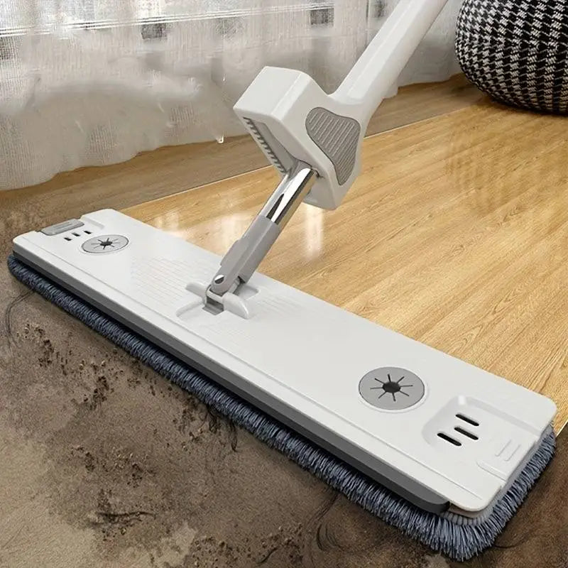 GlideMop - Mop à essuyer automatique 360° + 3 chiffons en microfibre