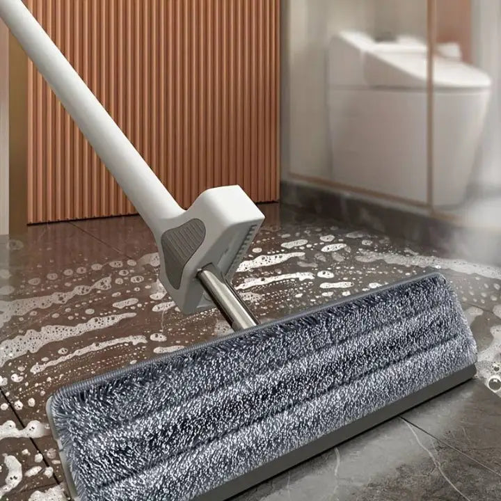 GlideMop - Mop à essuyer automatique 360° + 3 chiffons en microfibre
