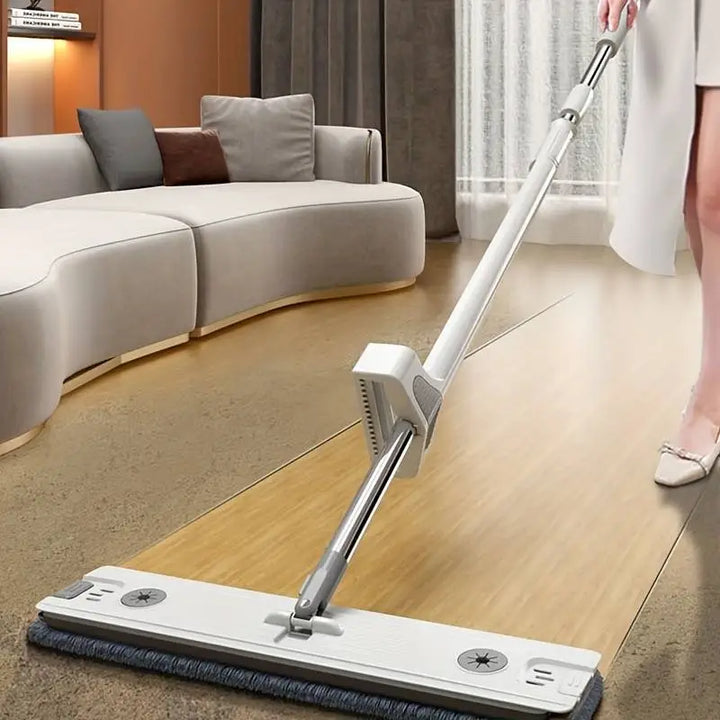 GlideMop - Mop à essuyer automatique 360° + 3 chiffons en microfibre