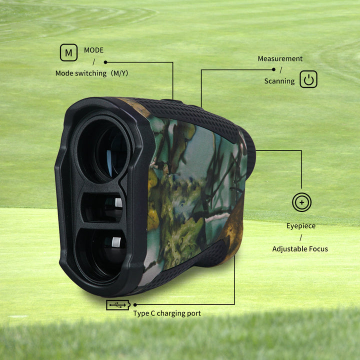 Télémètre Laser TERRAVIEW 1000 | Portée jusqu'à 1000 m | Design camouflage | Étanche et rechargeable | Pour la chasse et les activités en plein air
